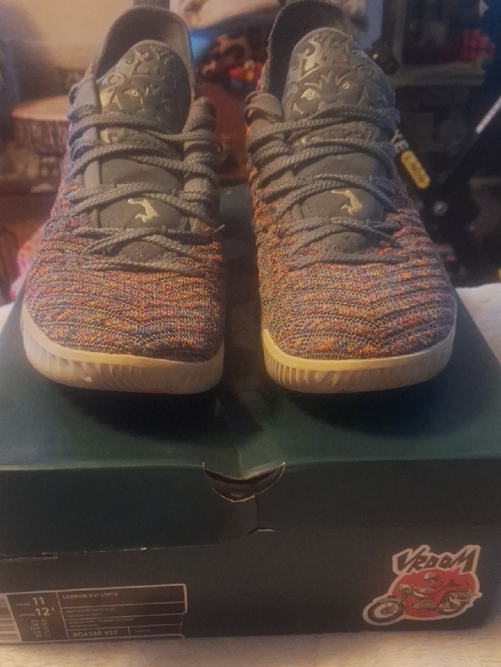 Multicolor Knit Sneakers with Gray Accents